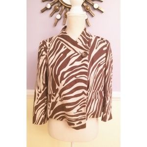 Michael Kors Linen Animal Print Cropped …